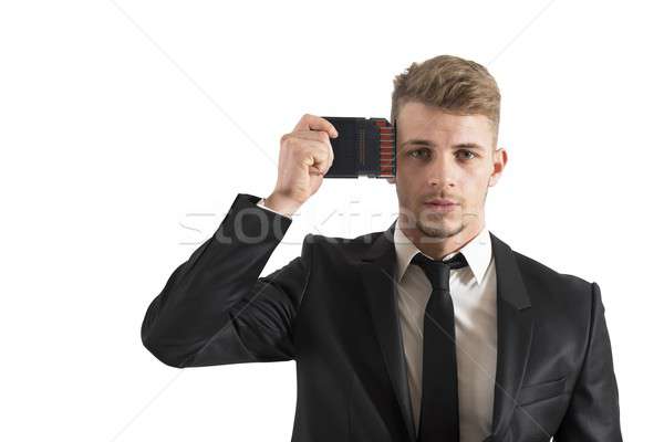 Businessman memory upgrade Stock photo © alphaspirit