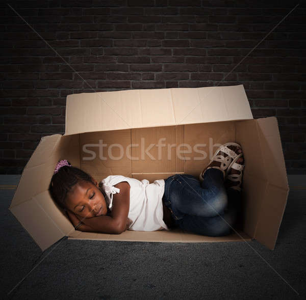 Ubogich dziecko dziewczynka drogowego ulicy przyszłości Zdjęcia stock © alphaspirit