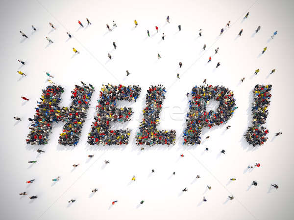 3D Rendering of people help concept Stock photo © alphaspirit
