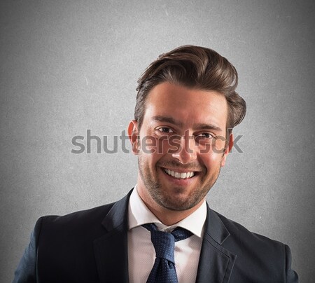 üzletember mosolyog megvalósítás projekt arc férfi Stock fotó © alphaspirit