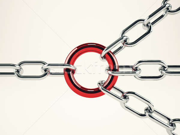 Cooperation business concept with chains. mixed media Stock photo © alphaspirit