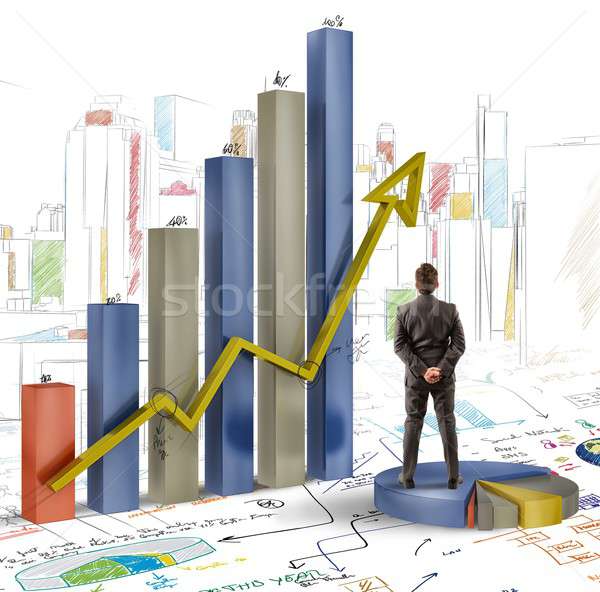 üzletember grafika profit cég üzlet pénzügy Stock fotó © alphaspirit
