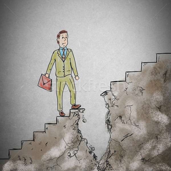 затруднения карьеру человека ходьбе лестницы Сток-фото © alphaspirit