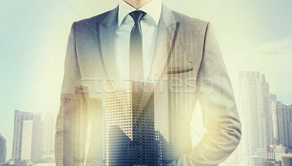 Businessman at the top Stock photo © alphaspirit