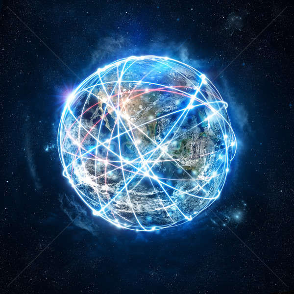 Concept of global internet connection network . World provided by Nasa Stock photo © alphaspirit