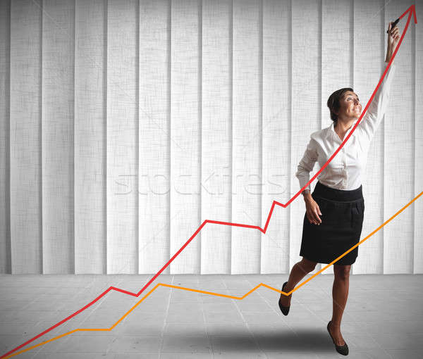 Statistic femeie de afaceri desen statistica tendinta finanţa Imagine de stoc © alphaspirit