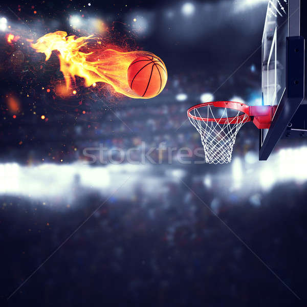 炎のような ボール 高速 バスケット スタジアム 火災 ストックフォト © alphaspirit