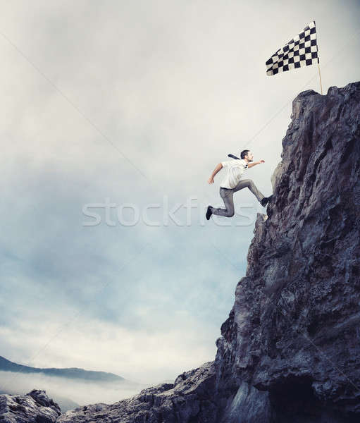 Llegar bandera logro negocios objetivo difícil Foto stock © alphaspirit