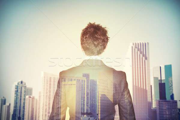 Businessman aspires to success Stock photo © alphaspirit