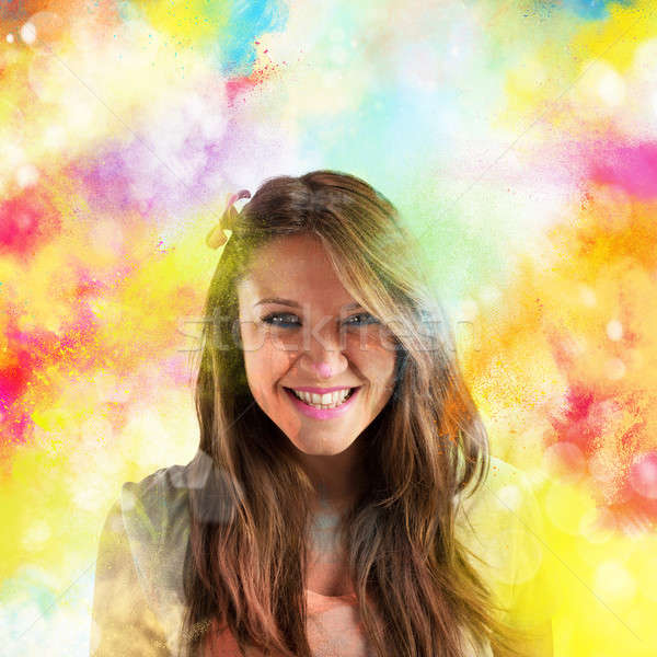 Colourful spring smile Stock photo © alphaspirit