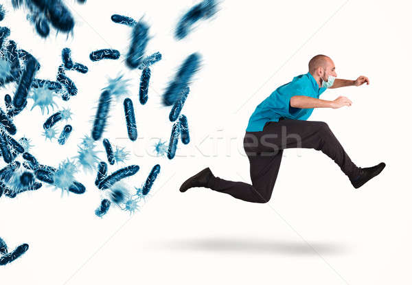 Stock foto: Angreifen · Bakterien · 3D · Rendering · Arzt · Angst