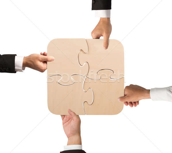 Business teamwork puzzle Stock photo © alphaspirit