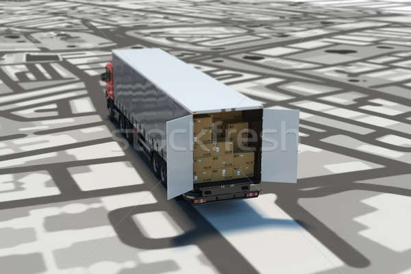 GPS tracking and shipment. 3D Rendering Stock photo © alphaspirit
