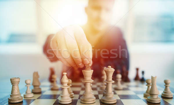 Stok fotoğraf: Işadamı · oynamak · satranç · oyun · İş · stratejisi · taktik