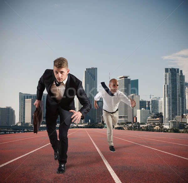 бизнесмен подобно Runner конкуренция вызов бизнеса Сток-фото © alphaspirit