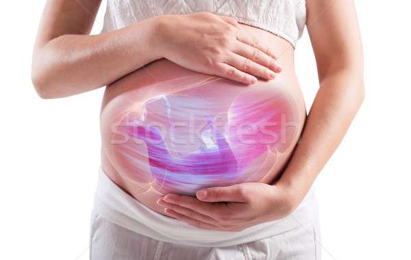 Baby 3D zdjęcie kobieta ciąży dziecko Zdjęcia stock © alphaspirit