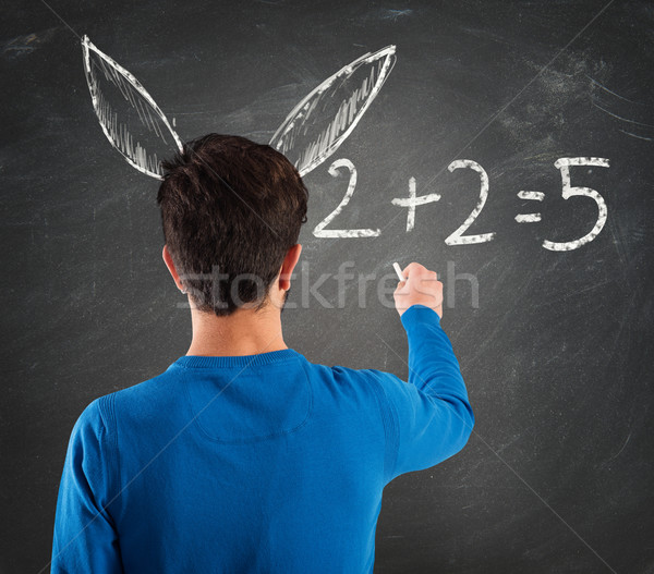 Esel Studenten Ohren math Betrieb schriftlich Stock foto © alphaspirit