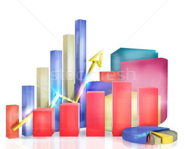 Graphs measure the economic and financial growth Stock photo © alphaspirit