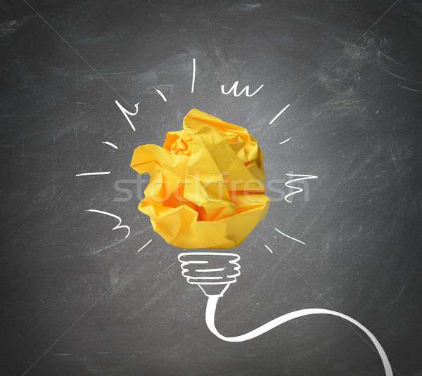 Idee Papier stellt fest Skizze Lampe Energie Stock foto © alphaspirit