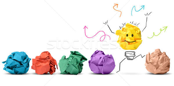 Idee innovatie gekleurd papier technologie bal Stockfoto © alphaspirit