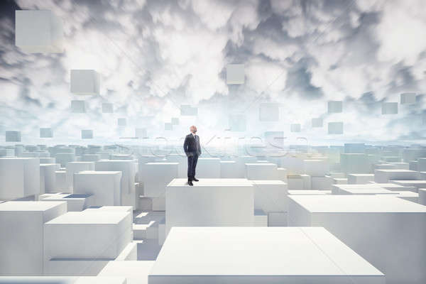 Vision of futuristic city Stock photo © alphaspirit