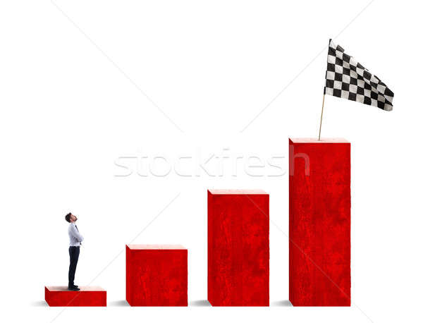Verlangen business glorie zakenman vlag Stockfoto © alphaspirit