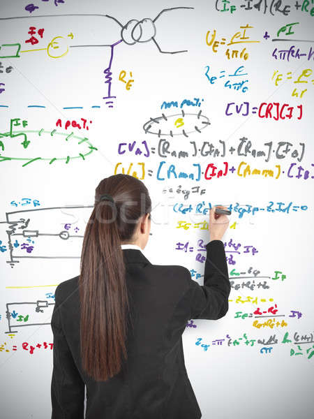 Businesswoman drawing formula Stock photo © alphaspirit