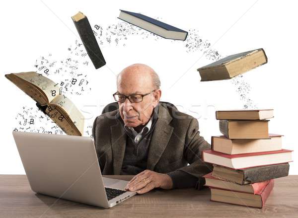 Stock photo: Ebook for aged man