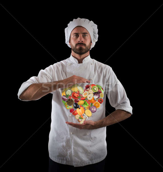 Chef healthy cooking Stock photo © alphaspirit