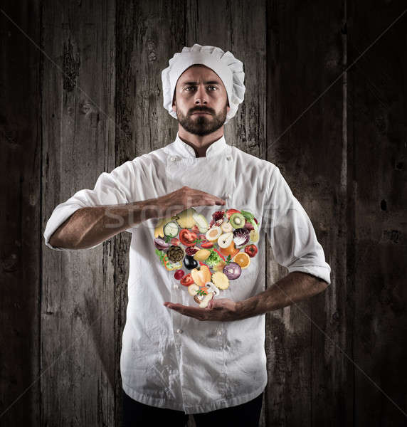 Chef healthy cooking Stock photo © alphaspirit