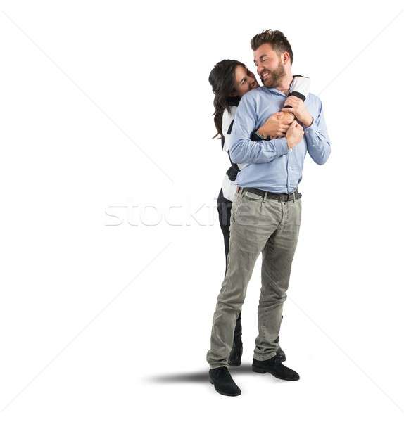 Young couple in love embracing with affection Stock photo © alphaspirit