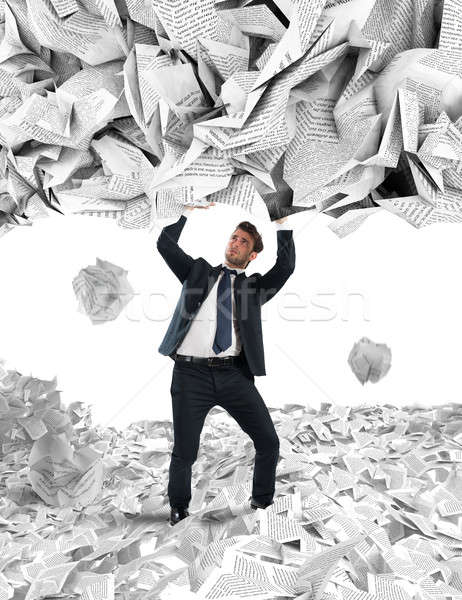 Covered by a rain of documents of bureaucracy Stock photo © alphaspirit
