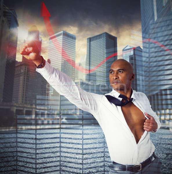 Warrior businessman as superhero Stock photo © alphaspirit