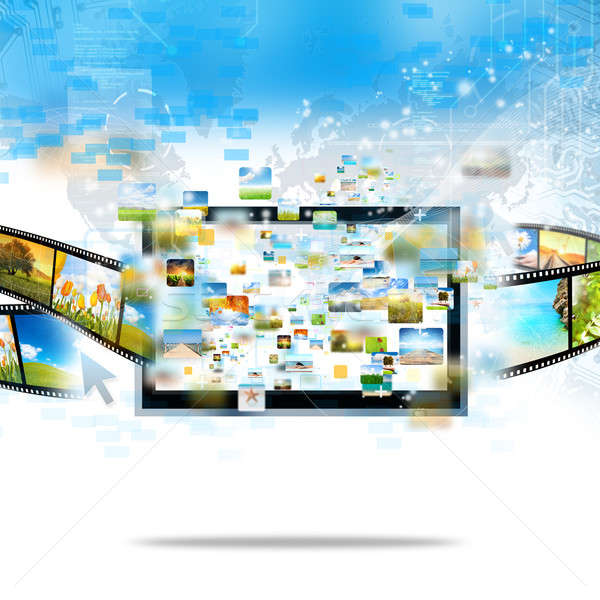 Modernen Fernsehen Streaming Bild Film Computer Stock foto © alphaspirit