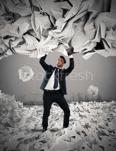 покрытый дождь документы бюрократия бизнесмен большой Сток-фото © alphaspirit