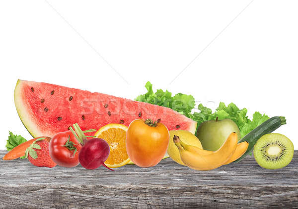 Colourful banner of fruits. Healthy food concept Stock photo © alphaspirit