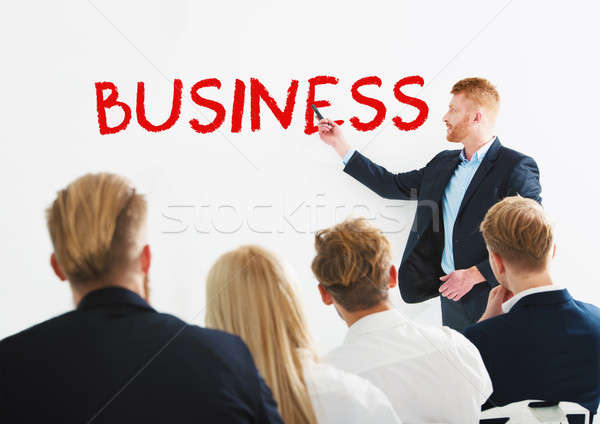 üzletember iroda üzlet cég képzés megbeszélés Stock fotó © alphaspirit