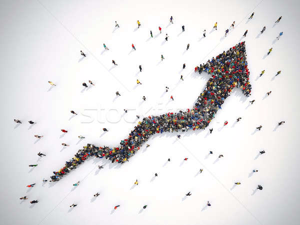 стрелка люди 3D толпа успех Сток-фото © alphaspirit
