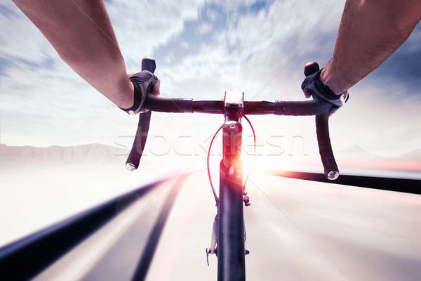 Stock photo: Cyclist in speed