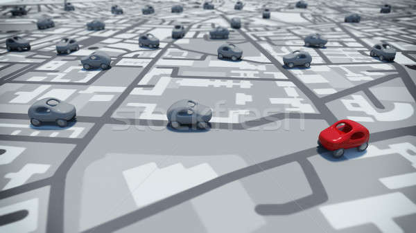 3D trovare GPS giocattolo auto Foto d'archivio © alphaspirit