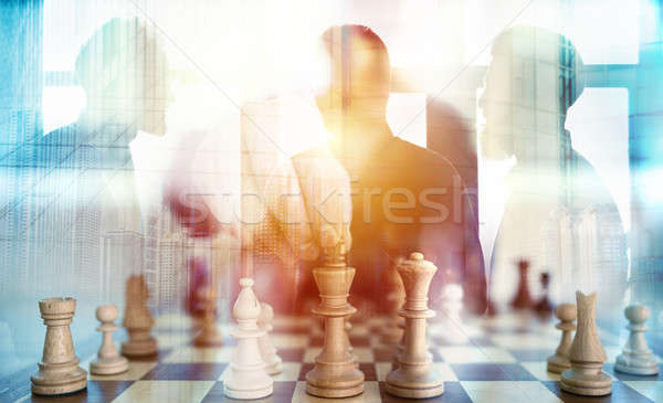 Iş taktik satranç oyun işadamları çalışmak Stok fotoğraf © alphaspirit