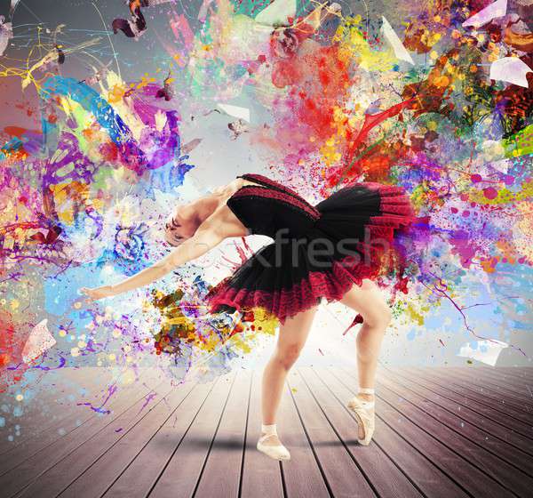 Creative colourful dancer Stock photo © alphaspirit