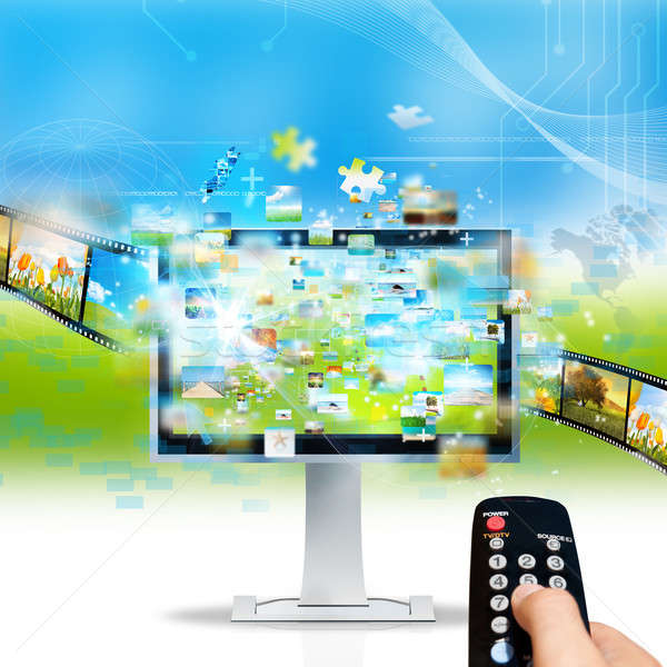 Televisão de streaming moderno imagem filme computador Foto stock © alphaspirit