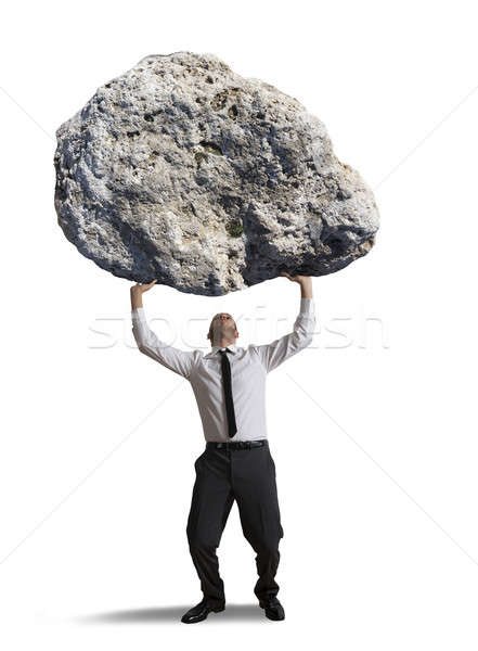 Stres masy biuro biznesmen kamień pracownika Zdjęcia stock © alphaspirit