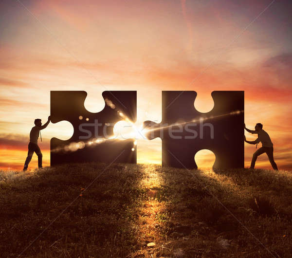 Cooperation at work Stock photo © alphaspirit