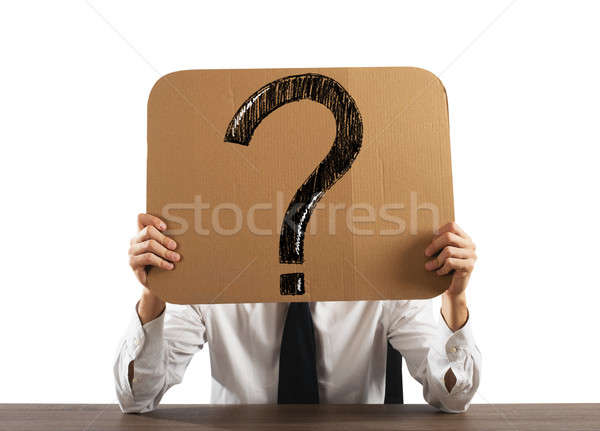 Interrogative businessman Stock photo © alphaspirit