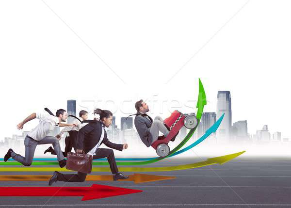 Businesspeople in the direction of financial growth Stock photo © alphaspirit