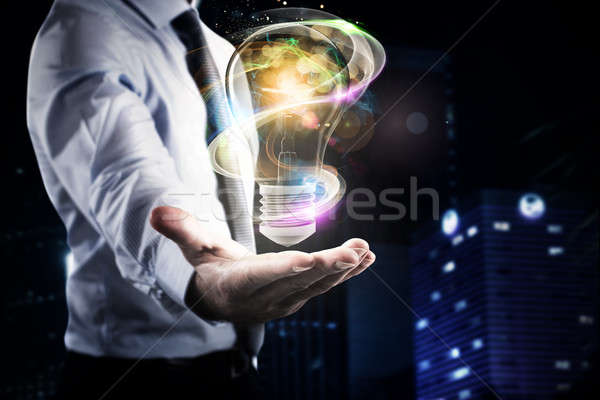 Business luminoso idea imprenditore mano grande Foto d'archivio © alphaspirit