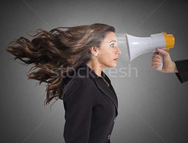 Businesswoman frightened by reproach Stock photo © alphaspirit