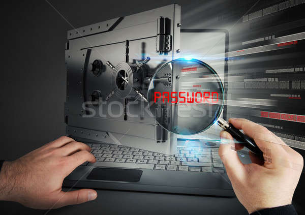 Secure banking on laptop Stock photo © alphaspirit